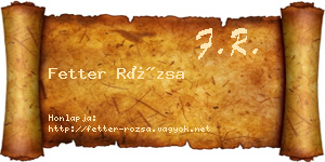 Fetter Rózsa névjegykártya